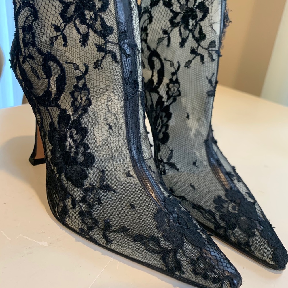 MANOLO BLAHNIK BLACK Rhinestone Booties S36 - Picture 8 of 16
